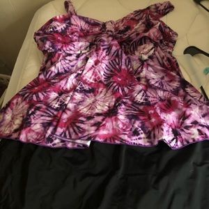 Plus size bathing suit tank and skirt bottom
